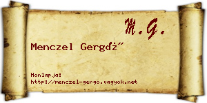 Menczel Gergő névjegykártya