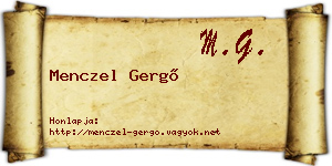Menczel Gergő névjegykártya
